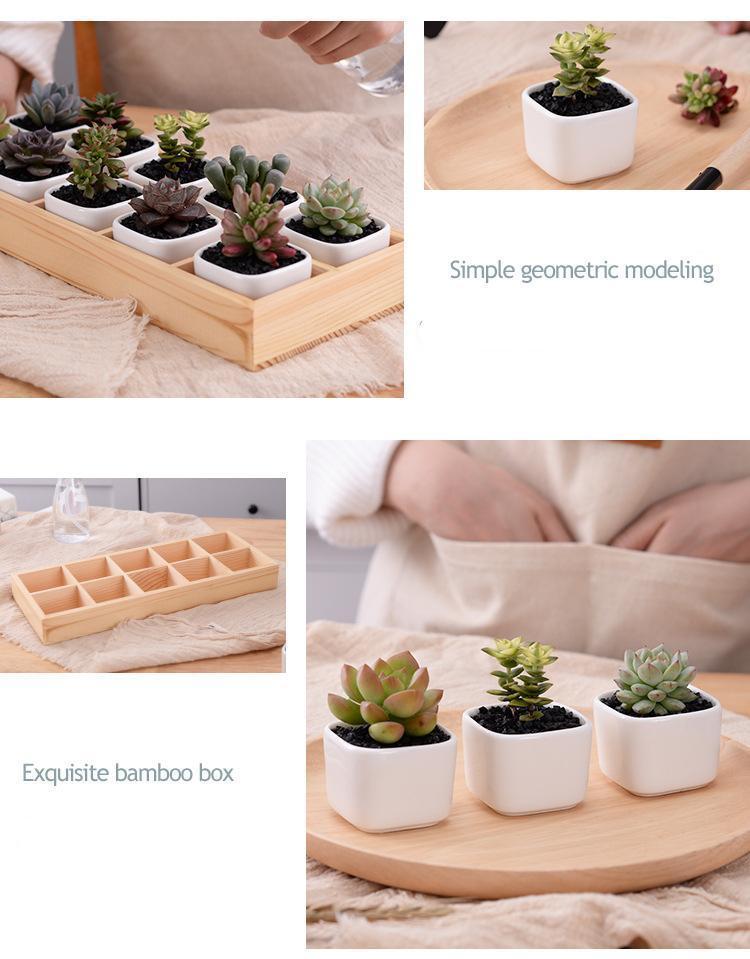 Set of Square Ceramic Pots - Nordic Side - 