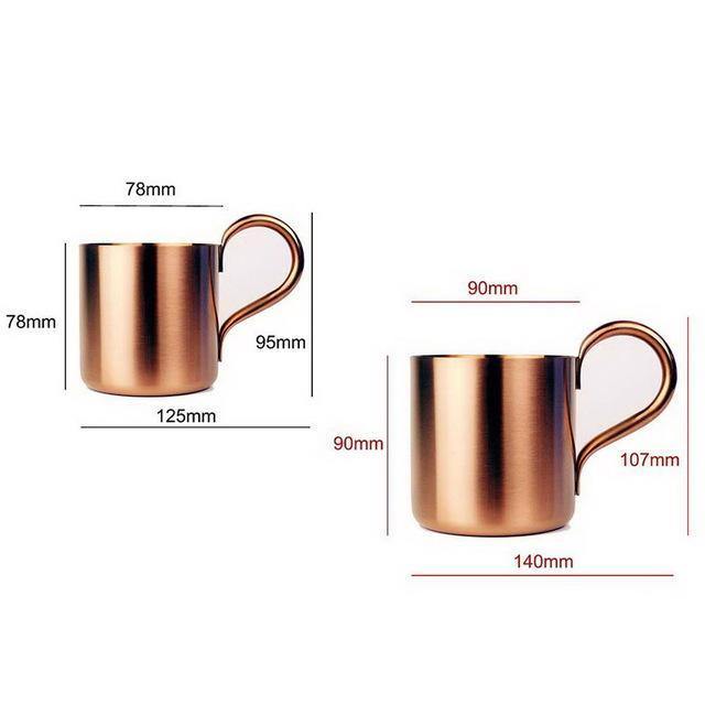 300ML/500ML Copper plated Stainless Steel Mugs - Nordic Side - 