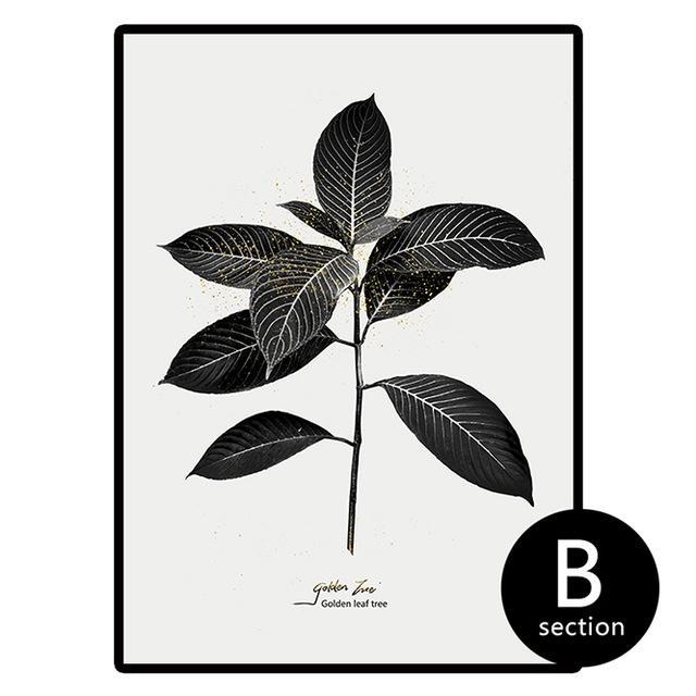 Black & White Palm Leaf - Nordic Side - 