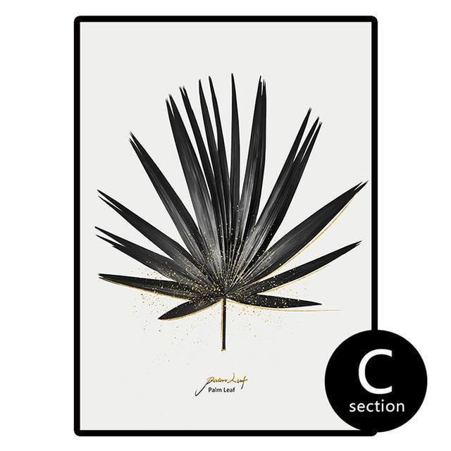 Black & White Palm Leaf - Nordic Side - 