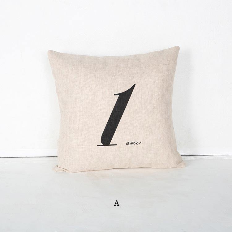 Greyscale Numbered Cushions - Nordic Side - 