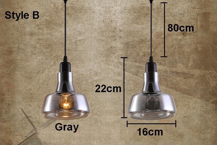 Grey Glass Vintage Pendant Light - Nordic Side - 