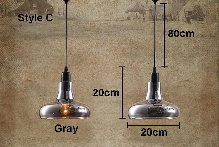 Grey Glass Vintage Pendant Light - Nordic Side - 