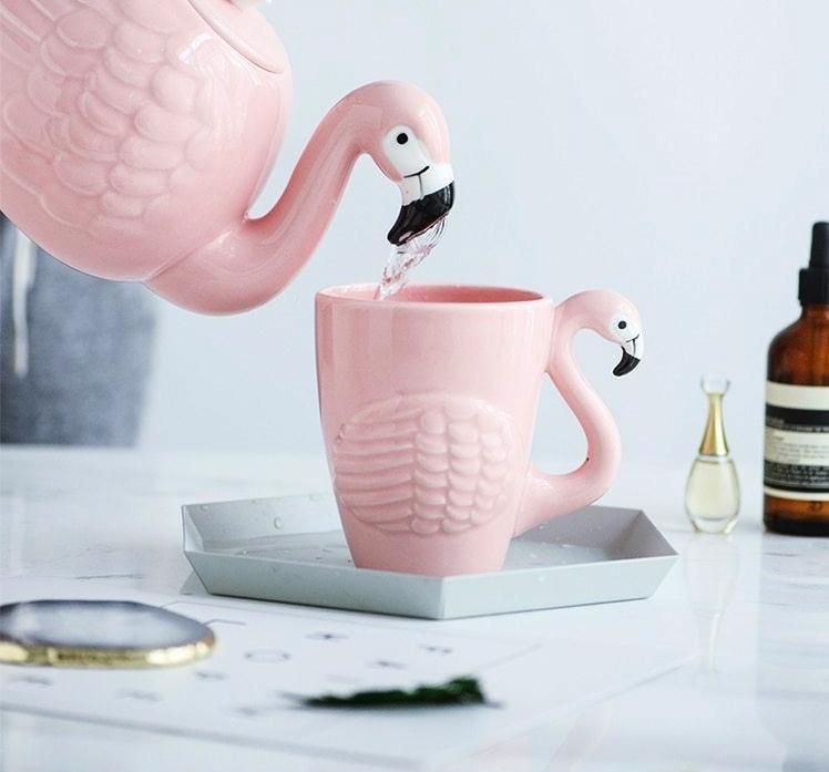 Flamingo Teapot & Cup - Nordic Side - 