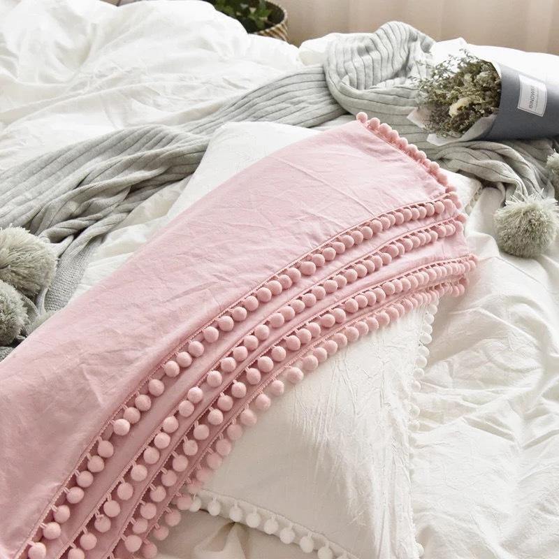 Cotton Pom Edge Pillowcase - Nordic Side - 