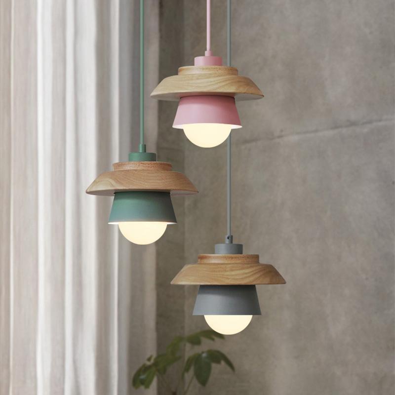 Wooden Top Creative Pendant Lights - Nordic Side - 