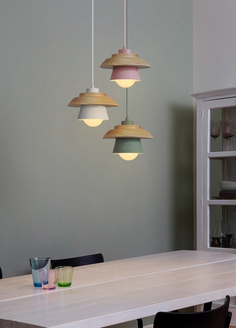 Wooden Top Creative Pendant Lights - Nordic Side - 