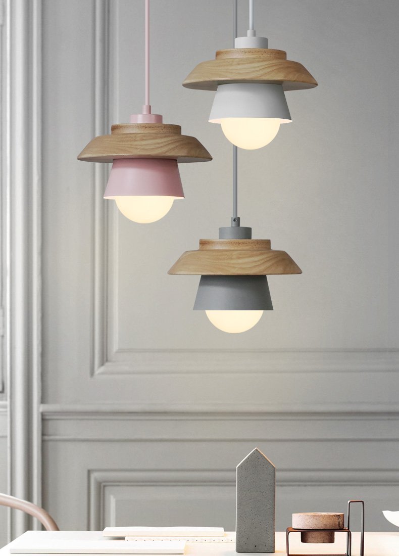 Wooden Top Creative Pendant Lights - Nordic Side - 