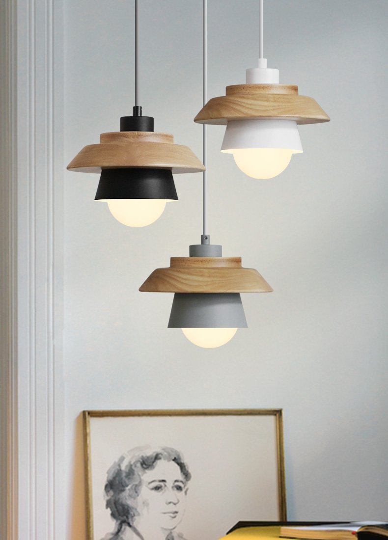 Wooden Top Creative Pendant Lights - Nordic Side - 