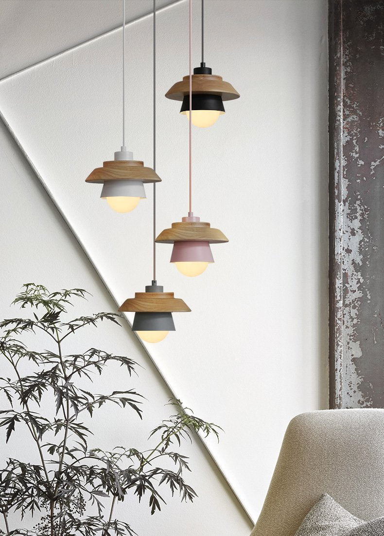 Wooden Top Creative Pendant Lights - Nordic Side - 