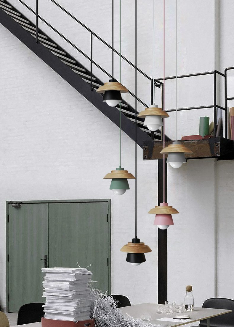 Wooden Top Creative Pendant Lights - Nordic Side - 