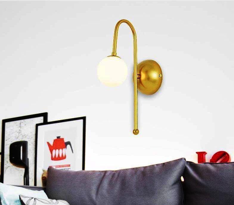 Curved Gold Iron Wall Lamp (Small) - Nordic Side - 