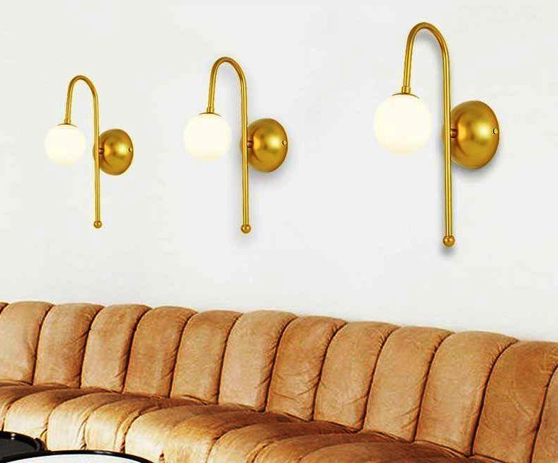 Curved Gold Iron Wall Lamp (Small) - Nordic Side - 