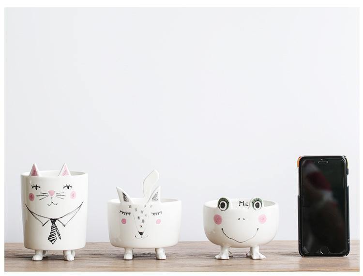 Animal Face Ceramic Vases - Nordic Side - 