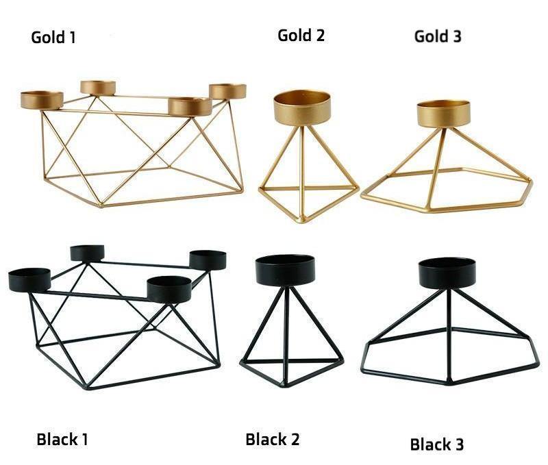 Modern Black/Gold Linear Holder - Nordic Side - 