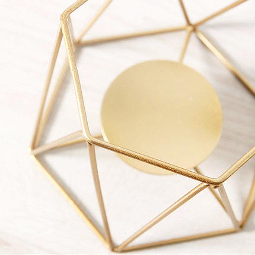 Geometric Gold Iron Candleholder - Nordic Side - 