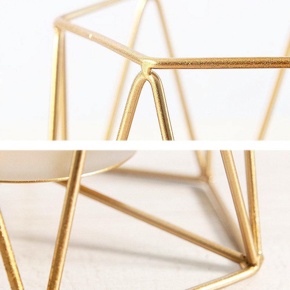 Geometric Gold Iron Candleholder - Nordic Side - 