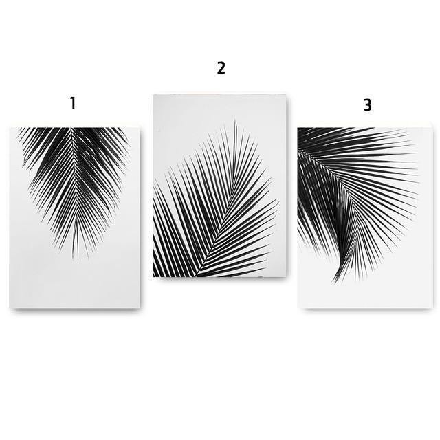 Black White Palm Leaves - Nordic Side - 