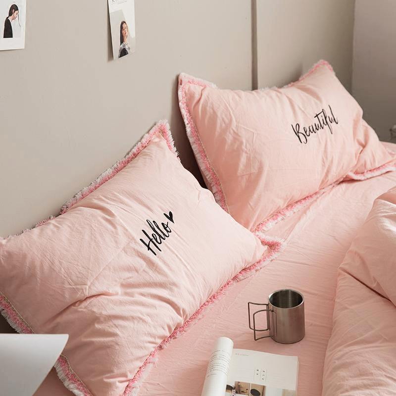 Hello Beautiful Letters For Couple Bedroom (2Pieces Pillow Cushion Covers) - Nordic Side - 