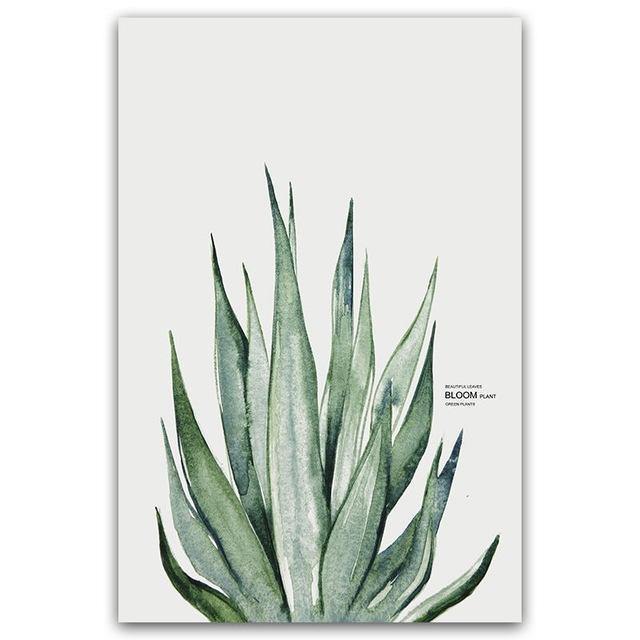 Watercolour Green Plants - Nordic Side - 