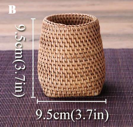 Handwoven Rattan Tea Tool Storage - Nordic Side - 