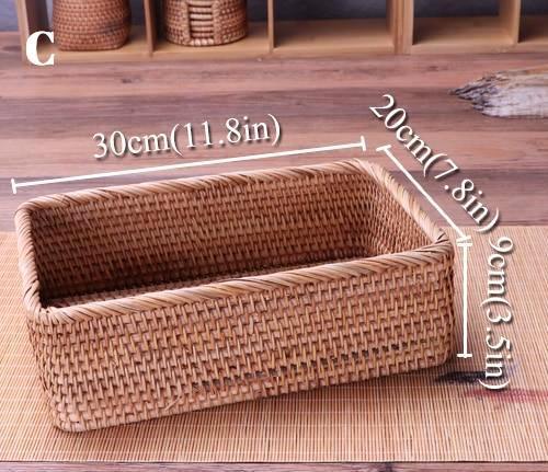 Handmade Rattan Square Baskets - Nordic Side - 