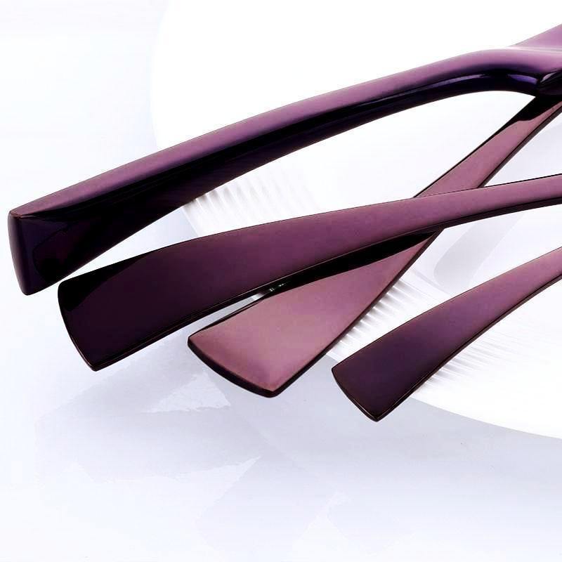 Purple Slim Metal Cutlery Set - Nordic Side - 