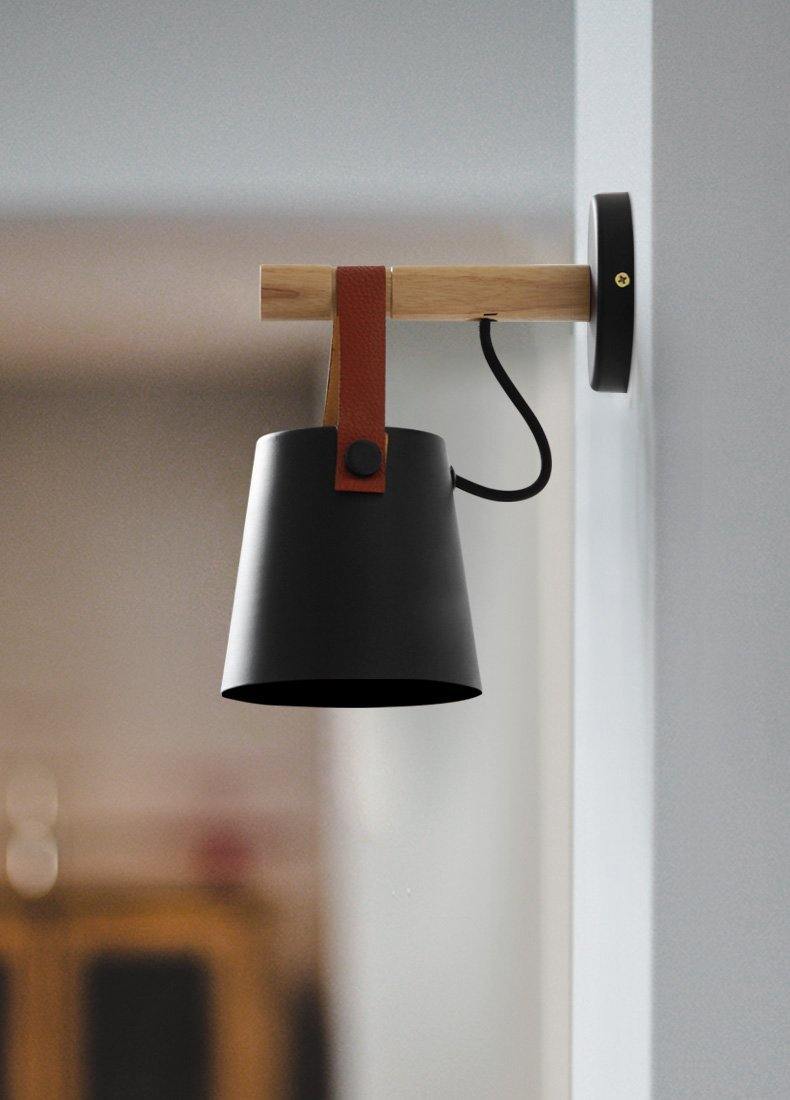 Leather Strap Black Wall Lamp - Nordic Side - 