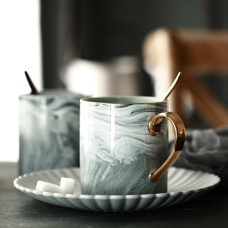 Golden Hand Marble Mug - Nordic Side - 