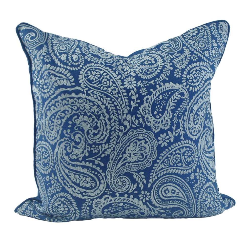 Classic Patterned Blue Cushion Cover - Nordic Side - 