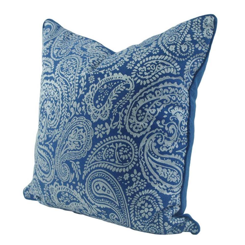 Classic Patterned Blue Cushion Cover - Nordic Side - 