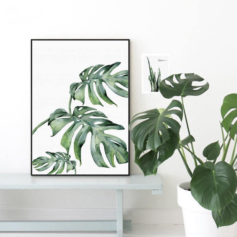 Watercolour Green Leaves - Nordic Side - 