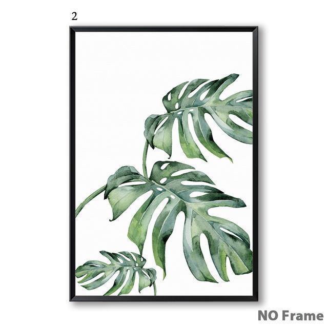 Watercolour Green Leaves - Nordic Side - 