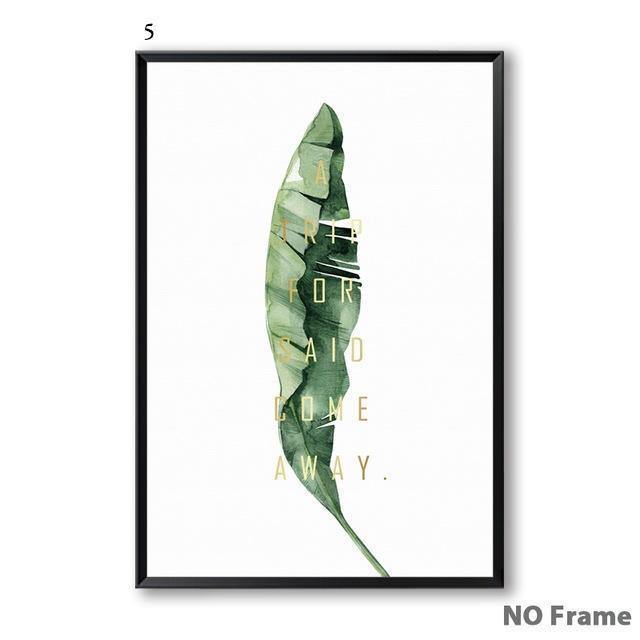 Watercolour Green Leaves - Nordic Side - 