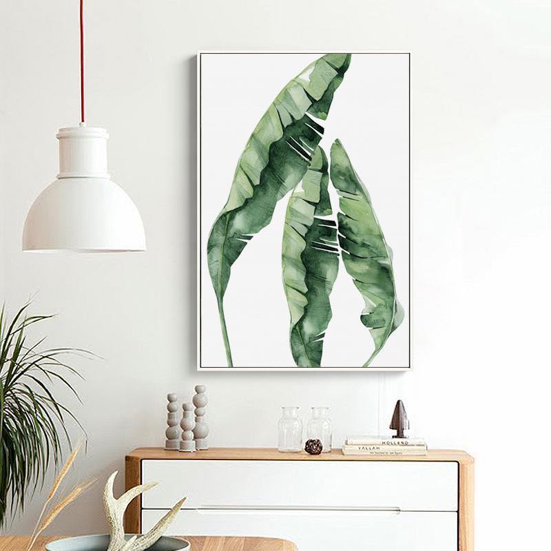 Watercolour Green Leaves - Nordic Side - 