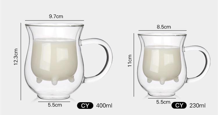 Double Glass Milk Cups - Nordic Side - 