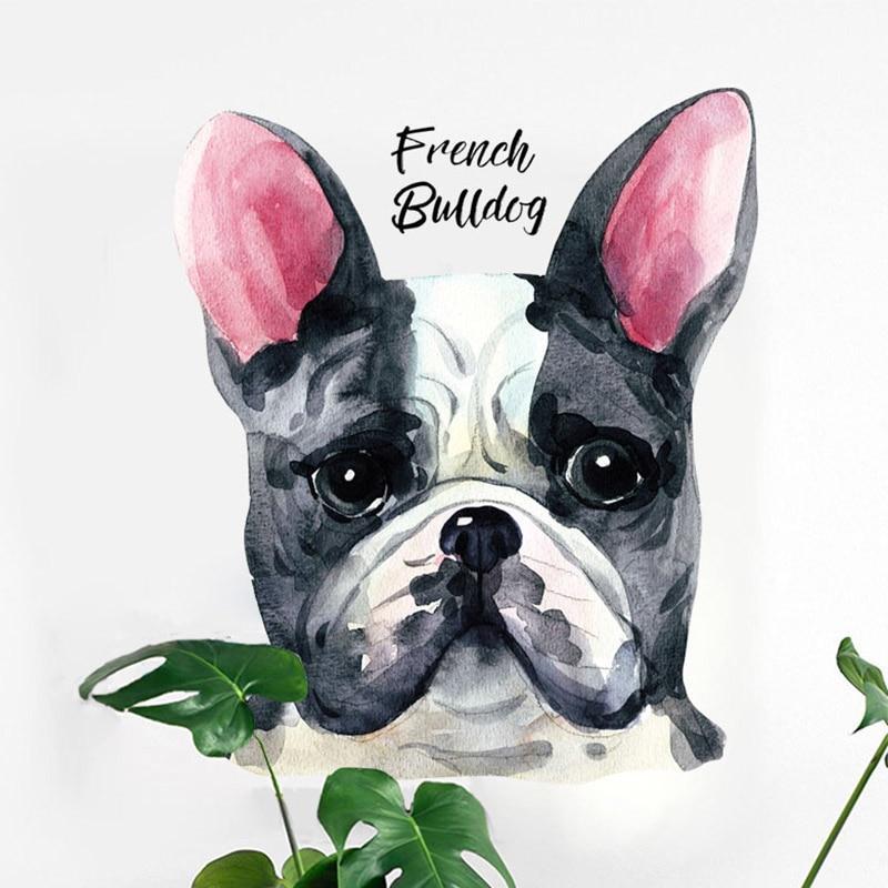 Watercolour Bulldog Wall Sticker - Nordic Side - 