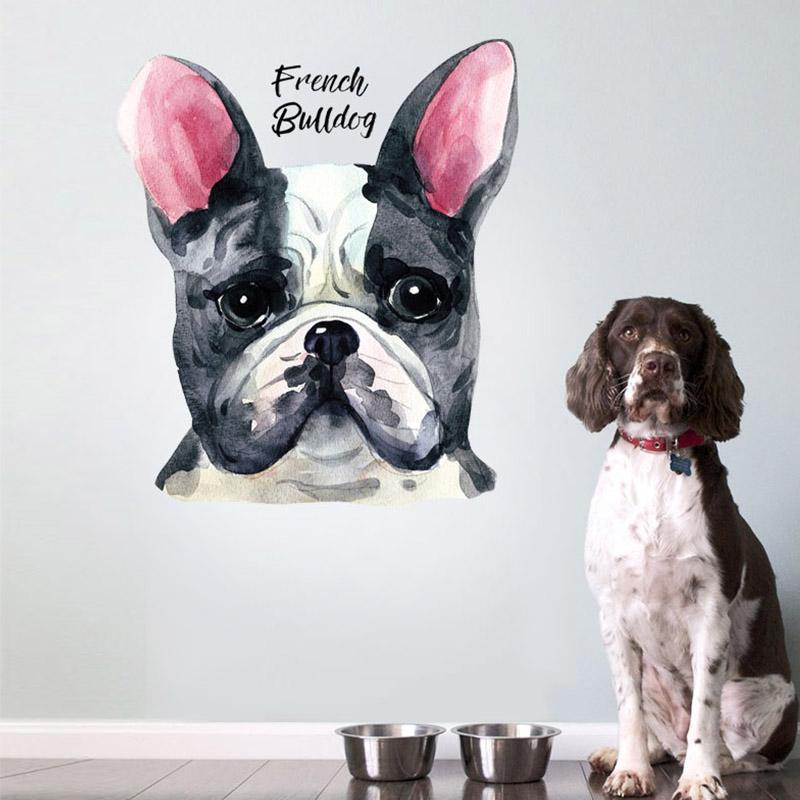 Watercolour Bulldog Wall Sticker - Nordic Side - 