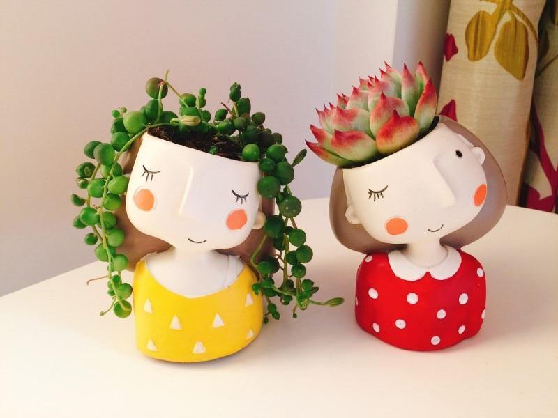 Resin Doll Planter - Nordic Side - 