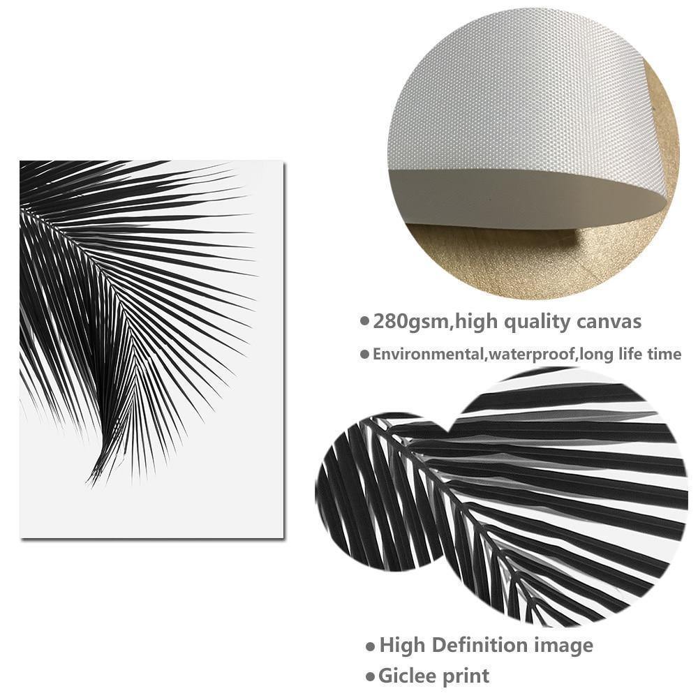 Black White Palm Leaves - Nordic Side - 