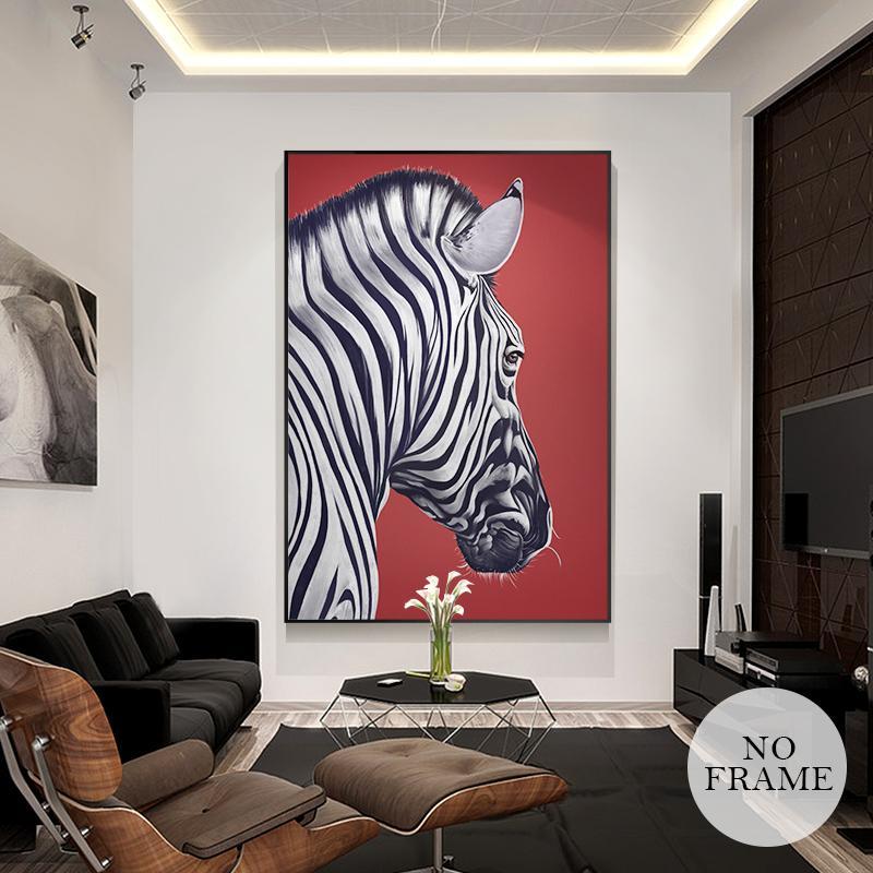 Zebra on Red Background - Nordic Side - 