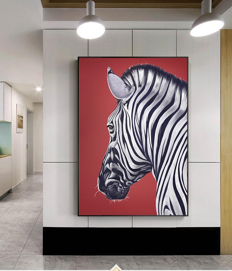 Zebra on Red Background - Nordic Side - 