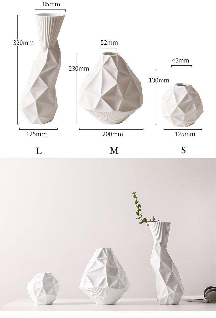 Geometric White Vases - Nordic Side - 