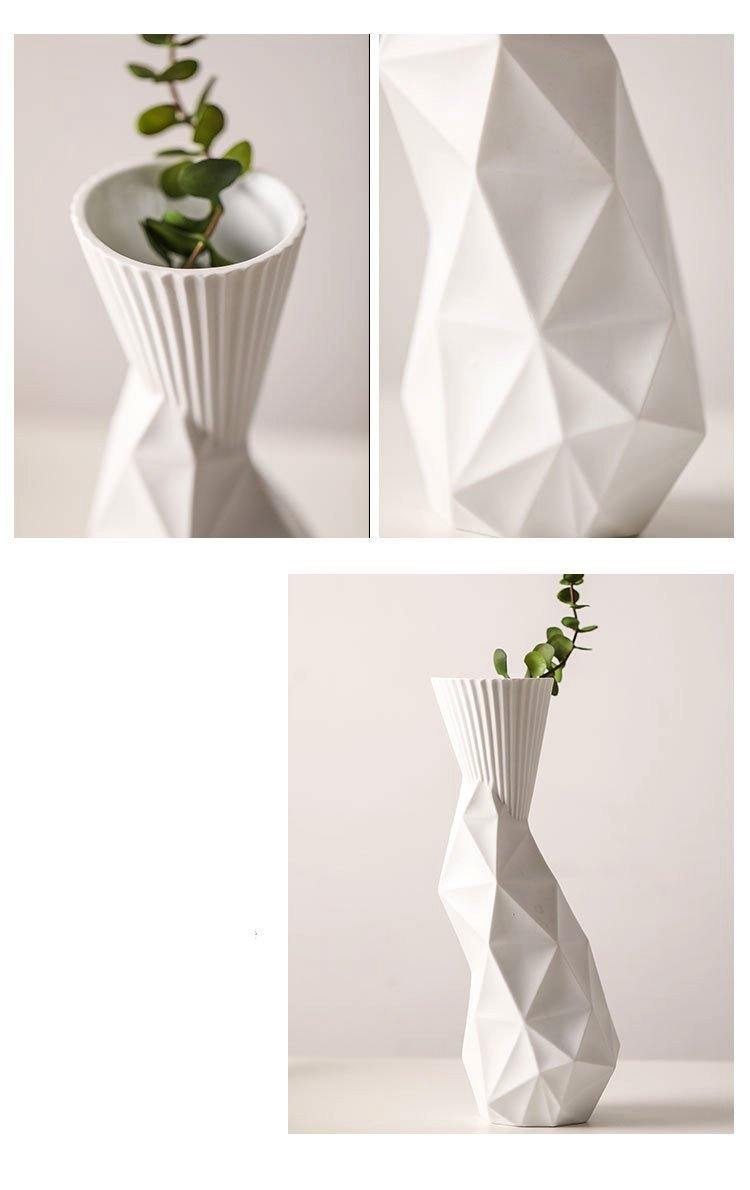 Geometric White Vases - Nordic Side - 