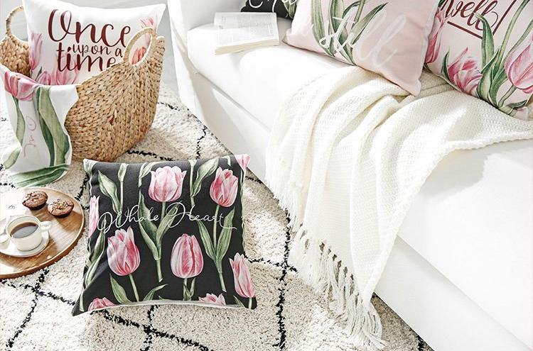 Pink Tulip Cushions - Nordic Side - 