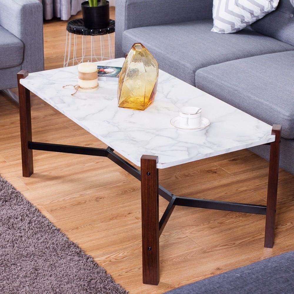 Fable - Faux Marble Top Living Room Coffee Table - Nordic Side - 01-29, modern-farmhouse, modern-furniture