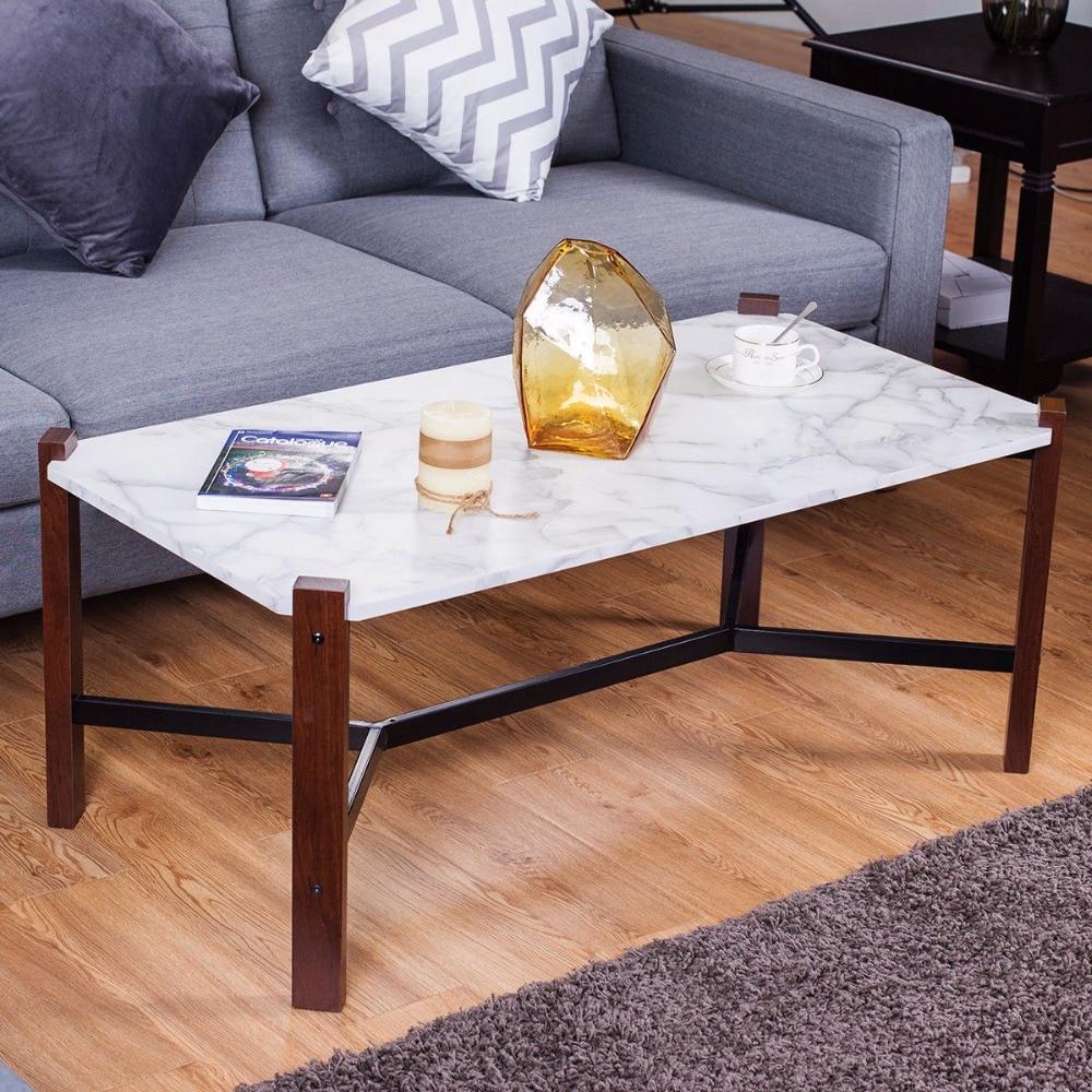 Fable - Faux Marble Top Living Room Coffee Table - Nordic Side - 01-29, modern-farmhouse, modern-furniture