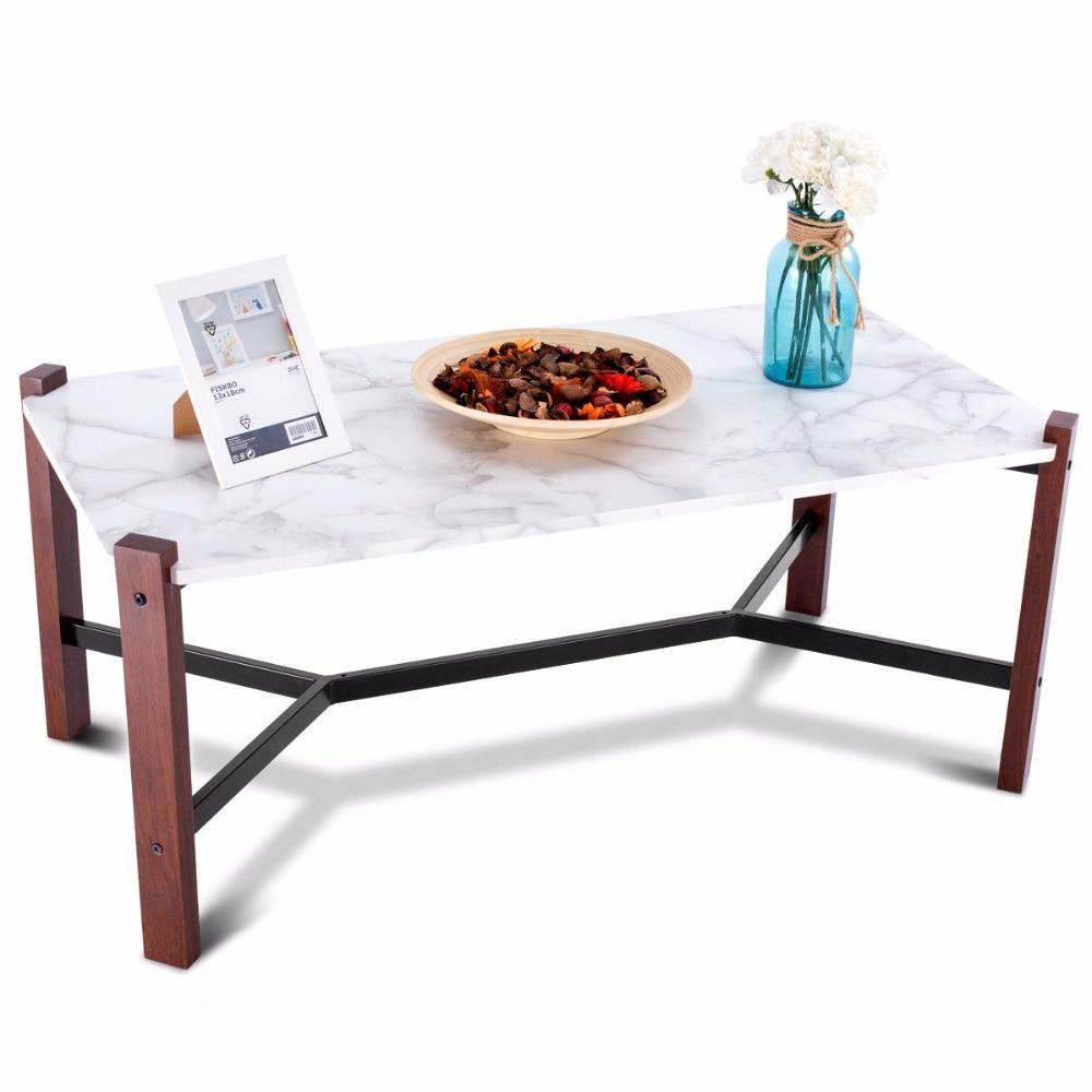 Fable - Faux Marble Top Living Room Coffee Table - Nordic Side - 01-29, modern-farmhouse, modern-furniture