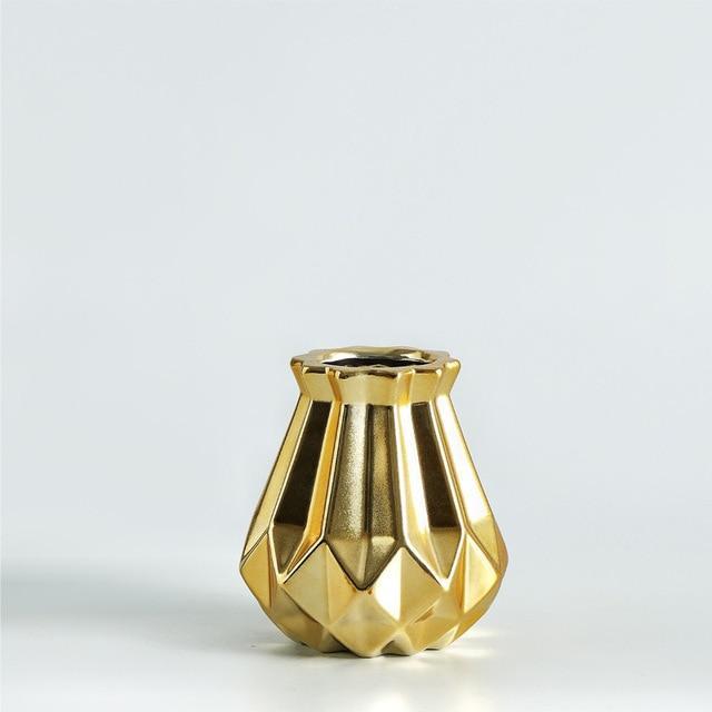 Metallic Diamond Porcelain Vase - Nordic Side - 