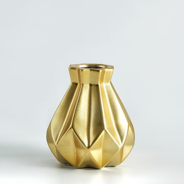 Metallic Diamond Porcelain Vase - Nordic Side - 